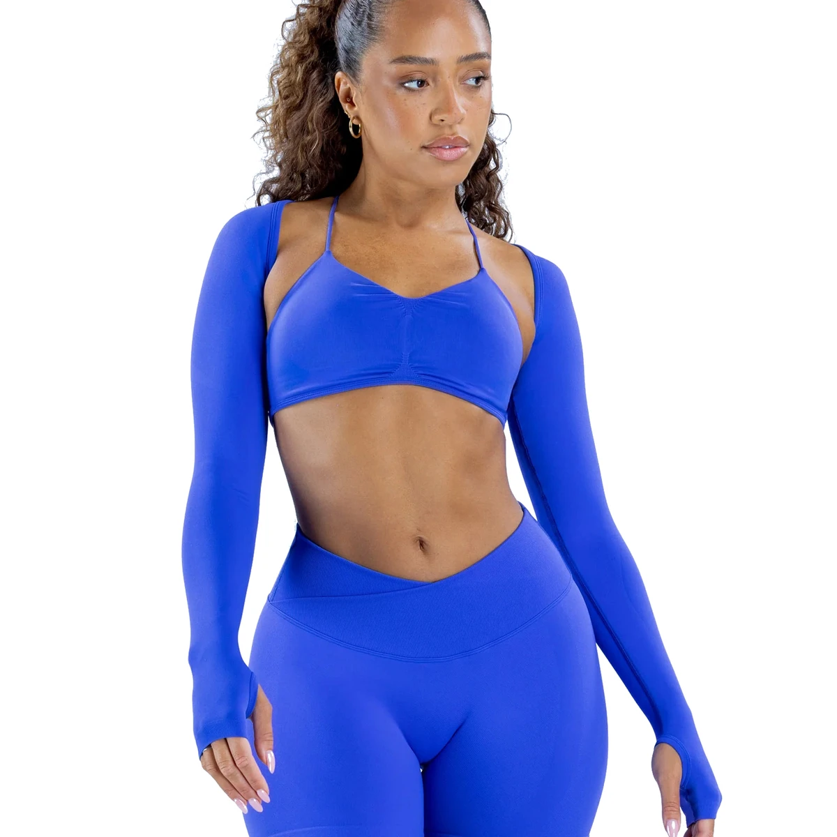 Women's Lightweight Breathable Seamless Fitness Yoga Tops with Thumb Hole High Elastic
