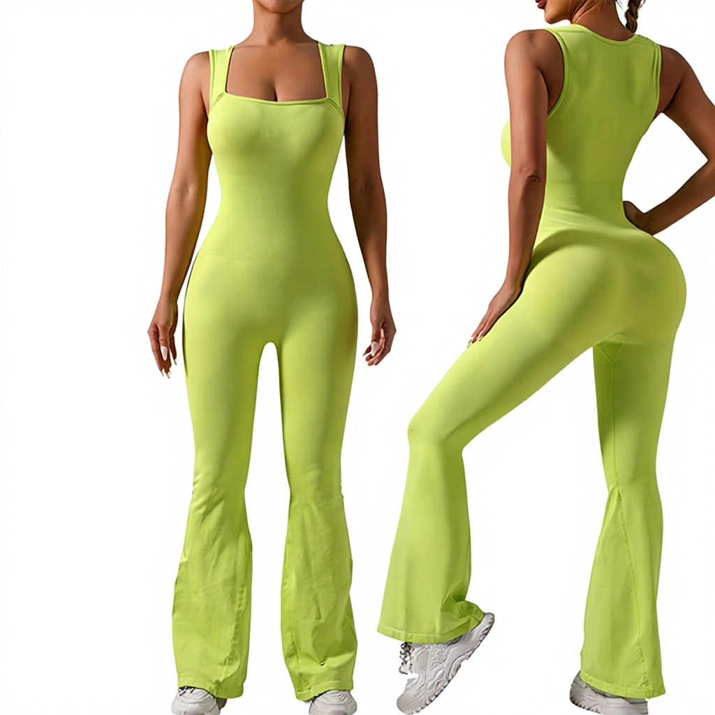 Cross-Border European American Seamless Threaded One-Piece Yoga Suit Spaghetti Strap Quick Dry Full Length Hip-Lifting Sports