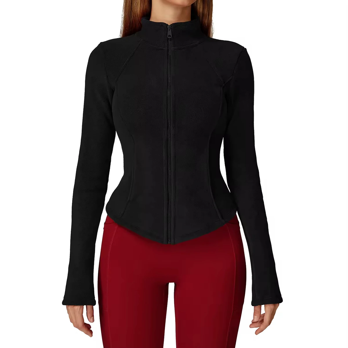 Women's Tight Slim Fit Running Sports Top Fast Drying Breathable Seamless Knitted Fitness Yoga Jacket Women