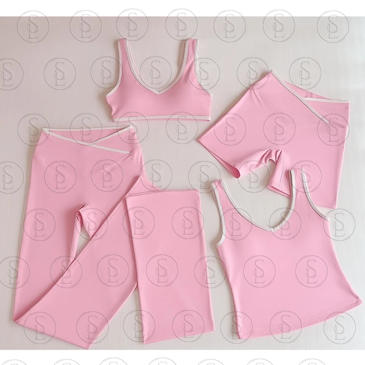 Women Gym Streetsuit Tank Top and High Waist Shorts Suit Tall Girl Frindly Four Way Stretch Yoga Two Pieces Loungewear Clothing
