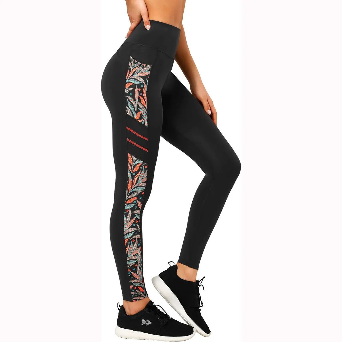 Wholesale Low Price Cotton/Bamboo Fiber Printed Breathable Anti-Bacterial Workout Leggings Women Winter Casual Seamed