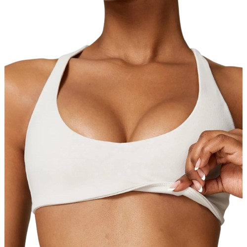 Top Backless U-NECK Seamless Yoga Sports Bra Sets Simple Custom Front Women's Breathable Workout Anti-Bacterial High Support