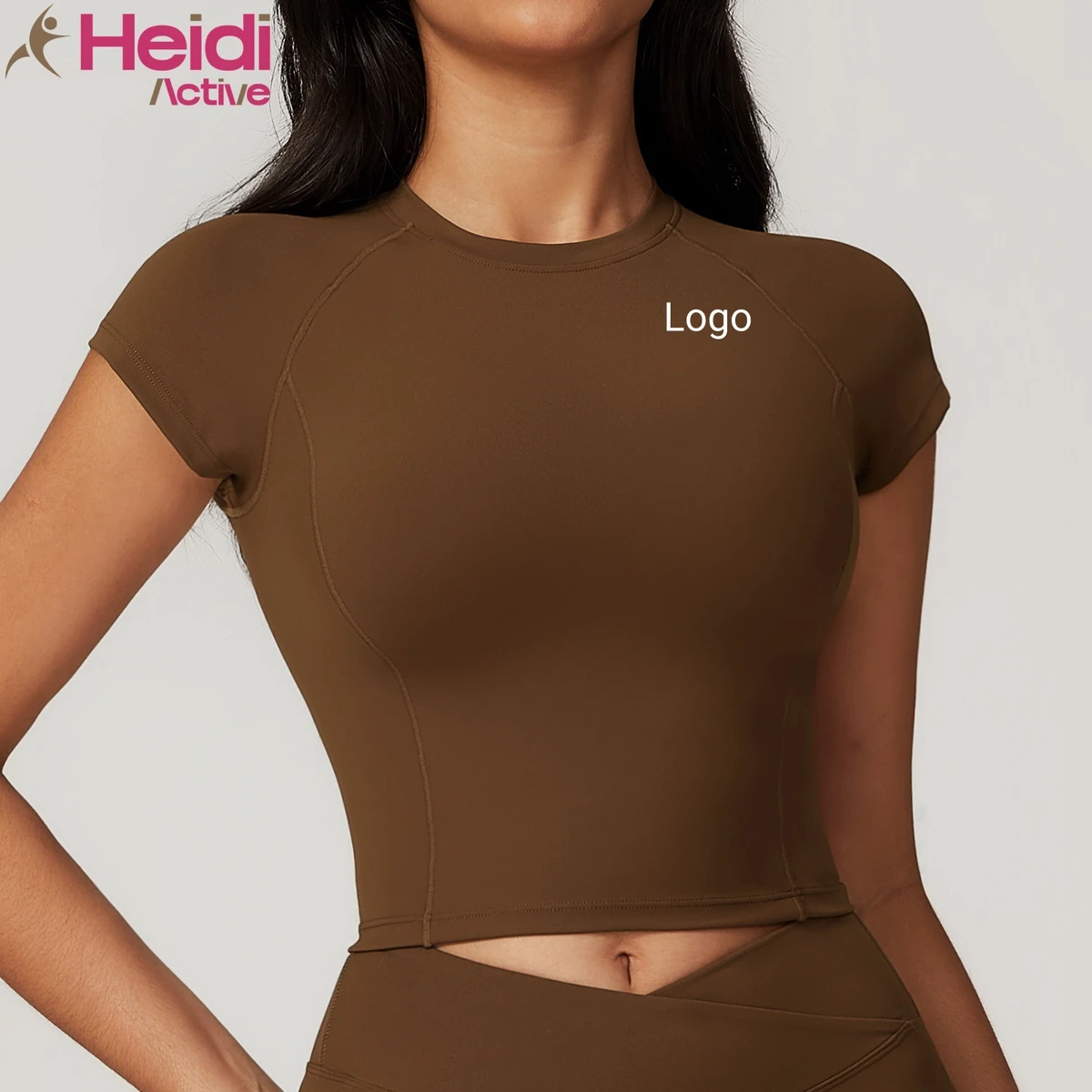 Custom Sports Clothing T-shirt Lightweight Ribbed Recycled Fabric Cloud-Soft Slim Fit Short Sleeve Workout Fitness Yoga Top