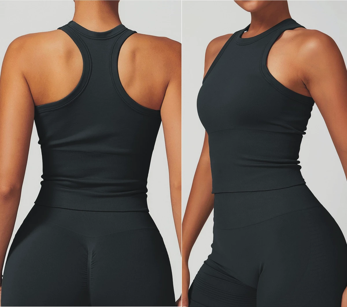 Women tank Top Lightweight Seamless High Compression Tummy Control Vest Build in Bra Mid Support Sleeveless Gym Sport Yoga Tops