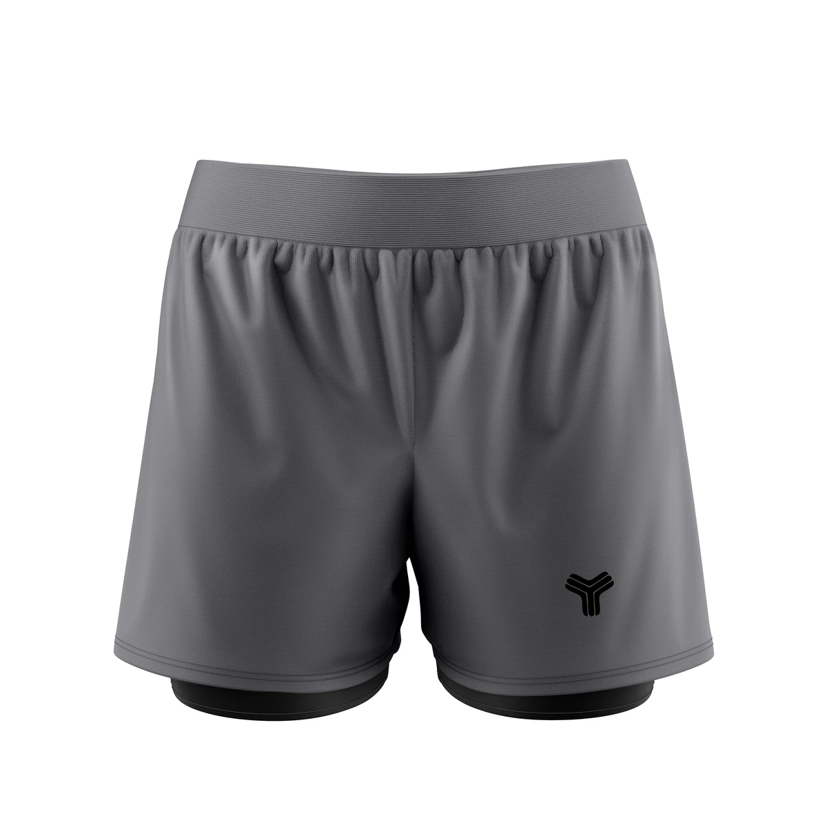 2 In 1 Gray Shorts For Men Double Layered Compression Shorts For Men Sports Gym Running Shorts For Men 2 In 1
