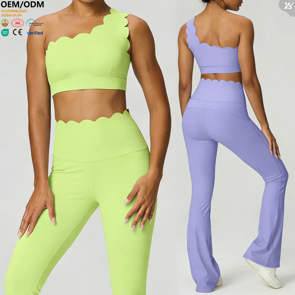 YBW5045 Custom Logo Four-Way Stretch Gym Fitness Yoga Wear Skin Friendly Durable Pilates Workout Bra Petal Edge Women Sports Bra