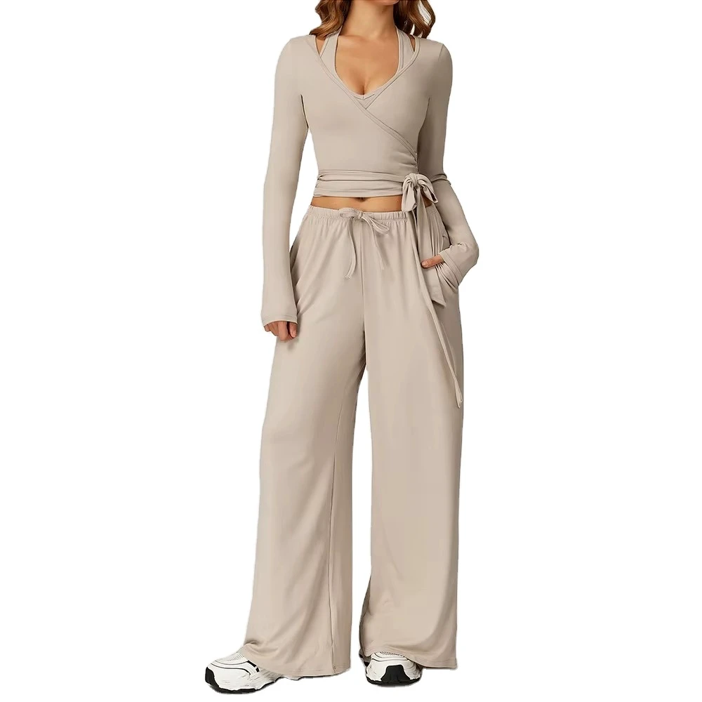 2PCS Yoga Suit Sports Set Women Tracksuit Women Quick-Drying Gym Set Running Workout Long Sleeve Sports Shirt Yoga Clothing