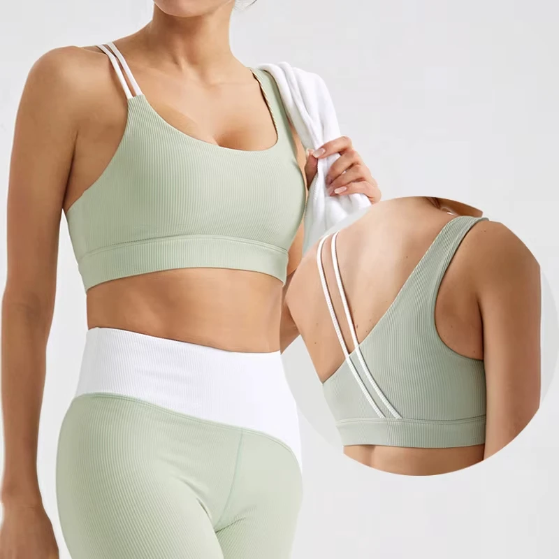 Eco Friendly Custom Logo Manufacturer Women Hallow Out Back Custom Solid Color Yoga Sports Bra