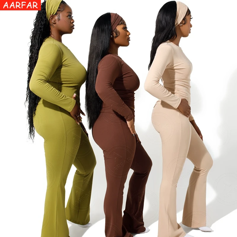 Custom Two Piece Tight Long Sleeves Sets Tall Friendly Gym Fitness High Waisted Nylon Spandex Yoga Sets for Women
