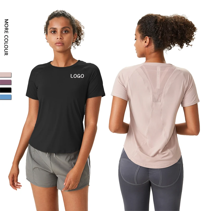 Women Lulu Naked Feeling Yoga Wear Casual Breathable Quick Dry Ladies T-shirts Loose Fit Running Sportswear