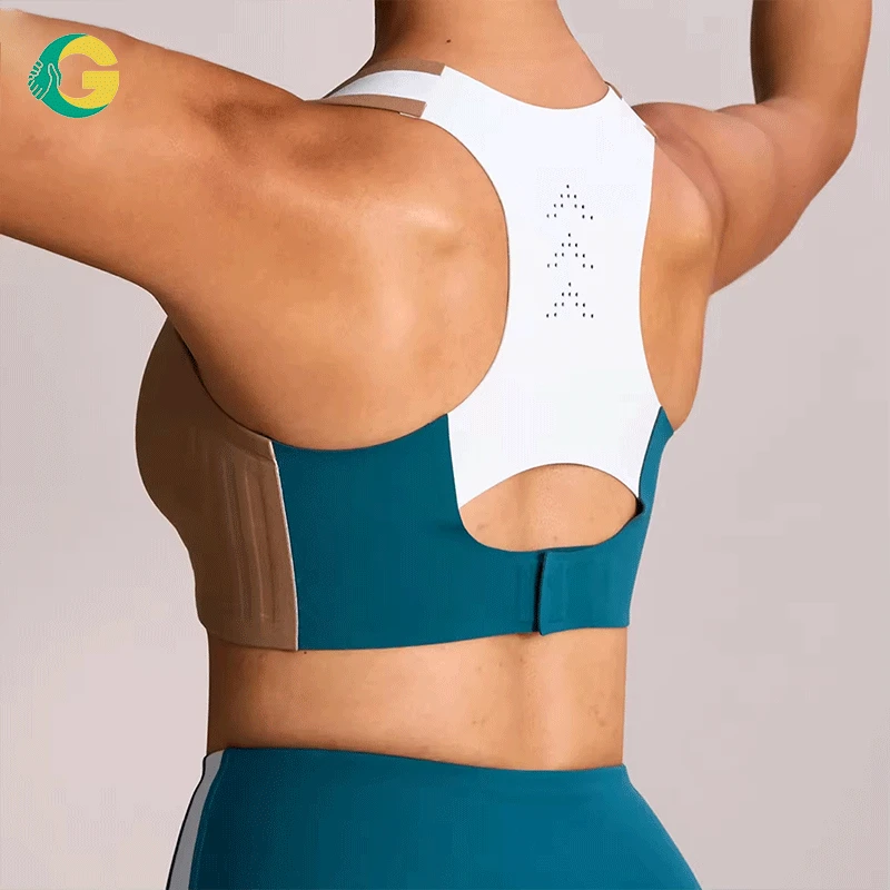 GC 2026 OEM ODM Seamless Bonding Breathable Push up High Support Sports Bra with Back Hole for Women's Plus Size Sports Bra