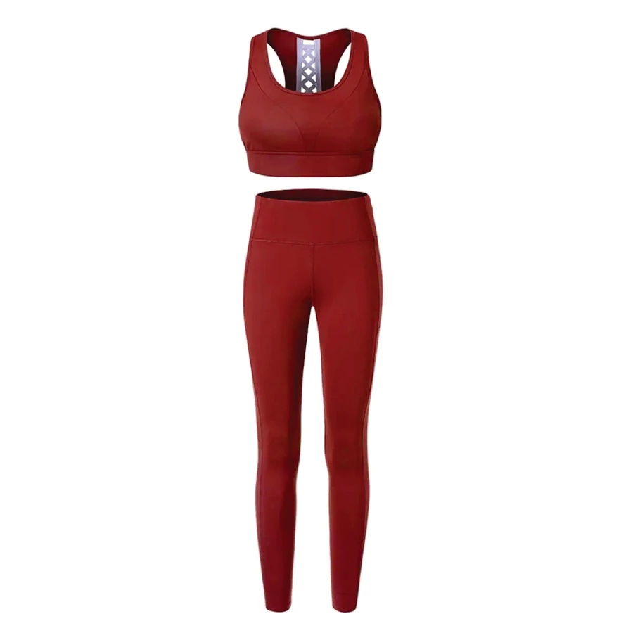 Yoga Sets for Women Breathable Comfortable Activewear Yoga Pilates Fitness Workouts 2-Piece 100% Polyester