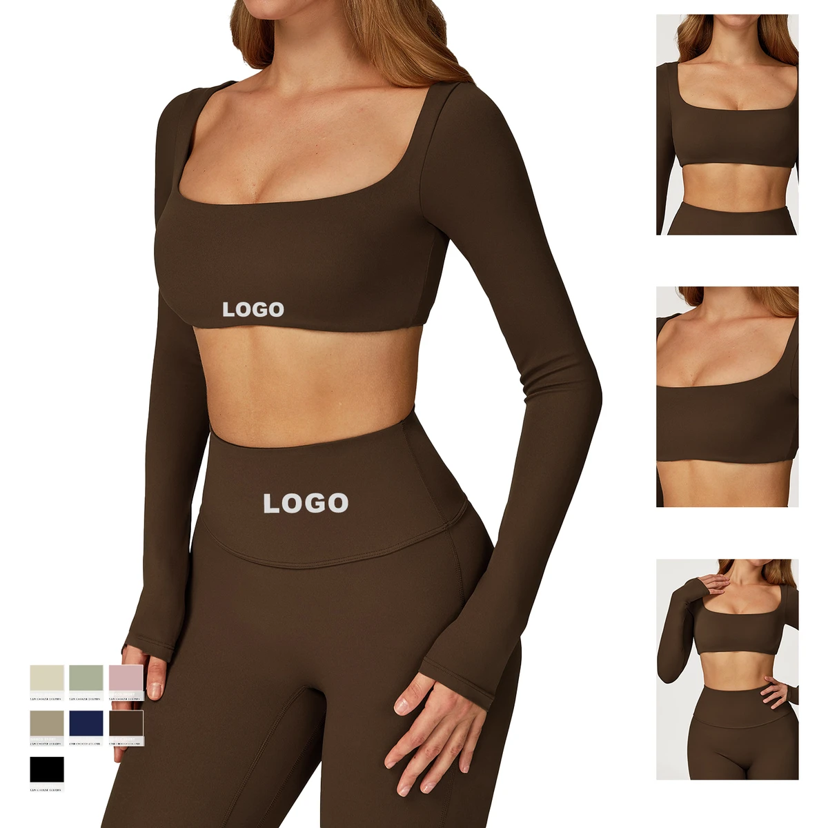 Custom Logo Women Quick Dry Long Sleeve Yoga Top Tight Fit Fitness Gym Running Sports T Shirt Activewear Workout Training