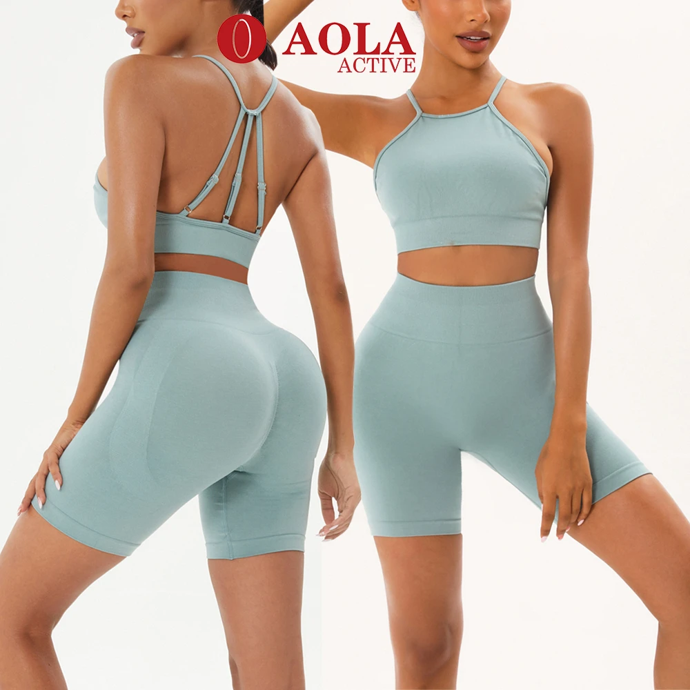 5PCS Seamless Plus Size Women Yoga Set Workout Sportswear Gym Clothing Fitness Crop Top High Waist Shorts Sports Suits Four-Way