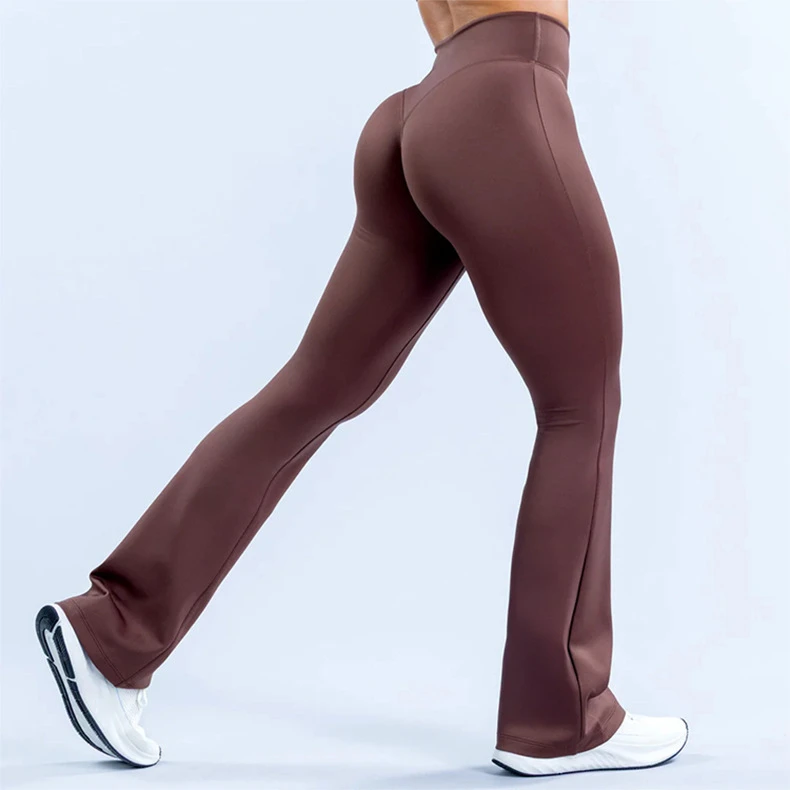 Women's High Elastic Wide Leg Yoga Pants-Breathable Four-Way Stretch Sweat-Wicking Active Pants Butt Lifting Solid Nylon/Spandex