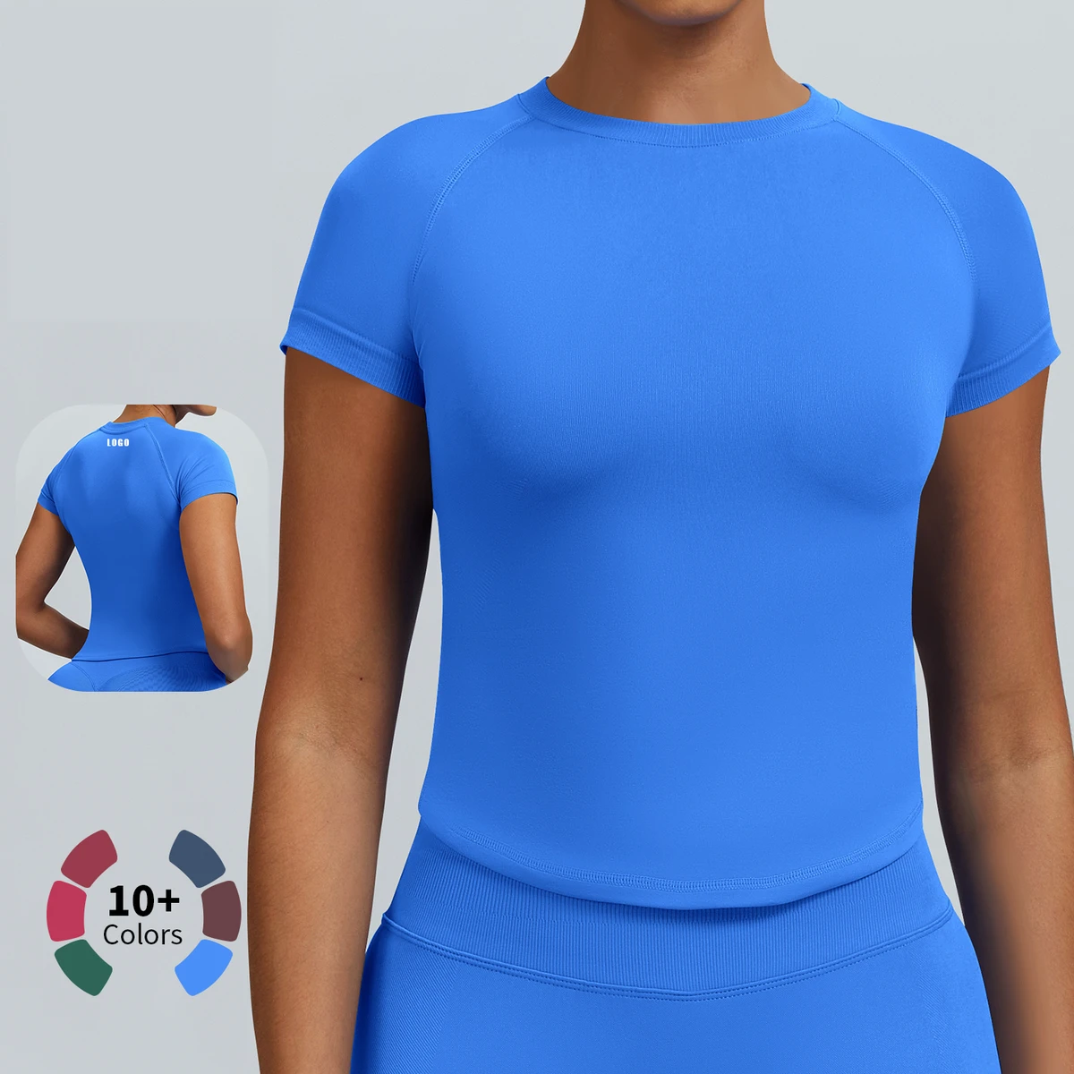 New Custom Short Sleeve Women Sportswear Breathable Workout T Shirt Gym Sports Fitness Seamless Yoga Top