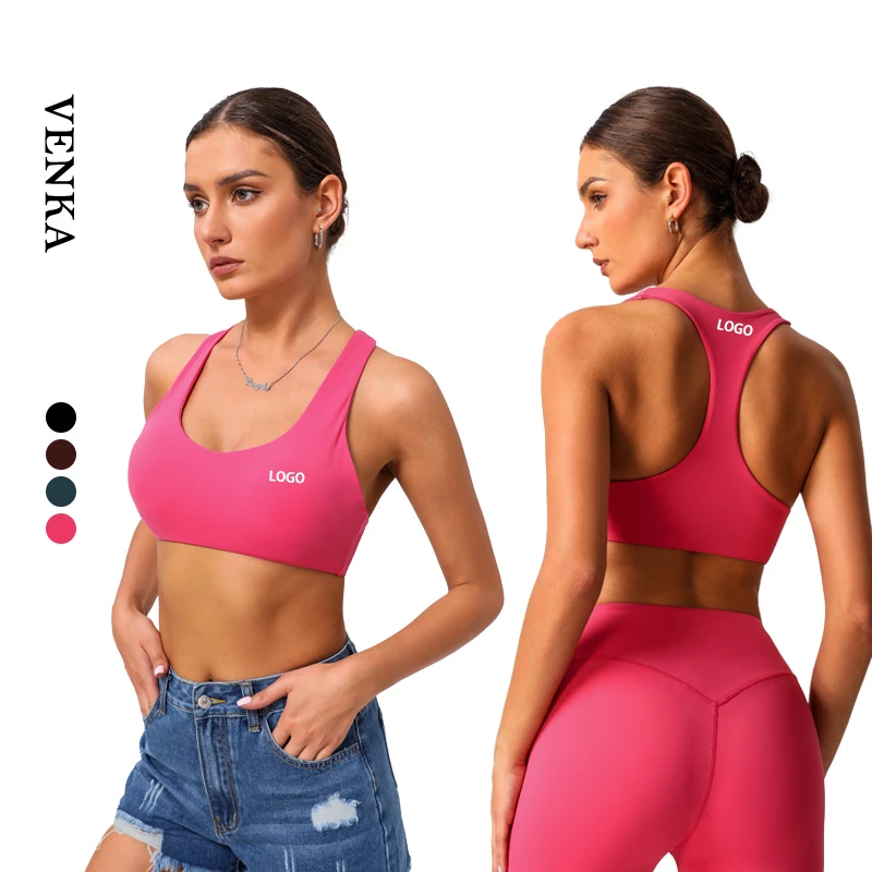 Women's High Impact Fitness Sports Bra High Strength Shockproof Yoga Top Sexy Style Wide Straps Beautiful Back Crops Plus Size