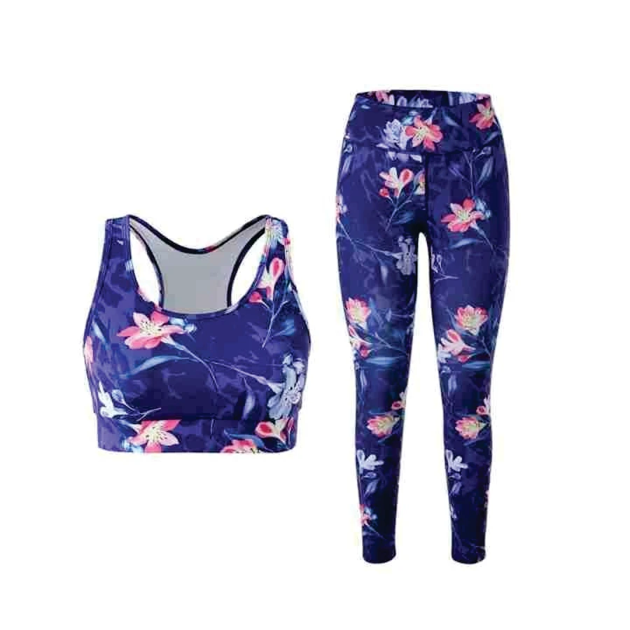 New Arrival Women's Yoga Set 2-Piece Breathable Spandex/Nylon High Quality Gym Wear Elastic Waist Front Design for Fitness