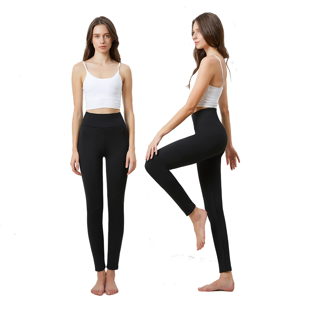High Waist Fitness Running Yoga Pant Stretchy Thick Warm Thermal Skinny Pants Winter Sherpa Fleece Lined Leggings For Women