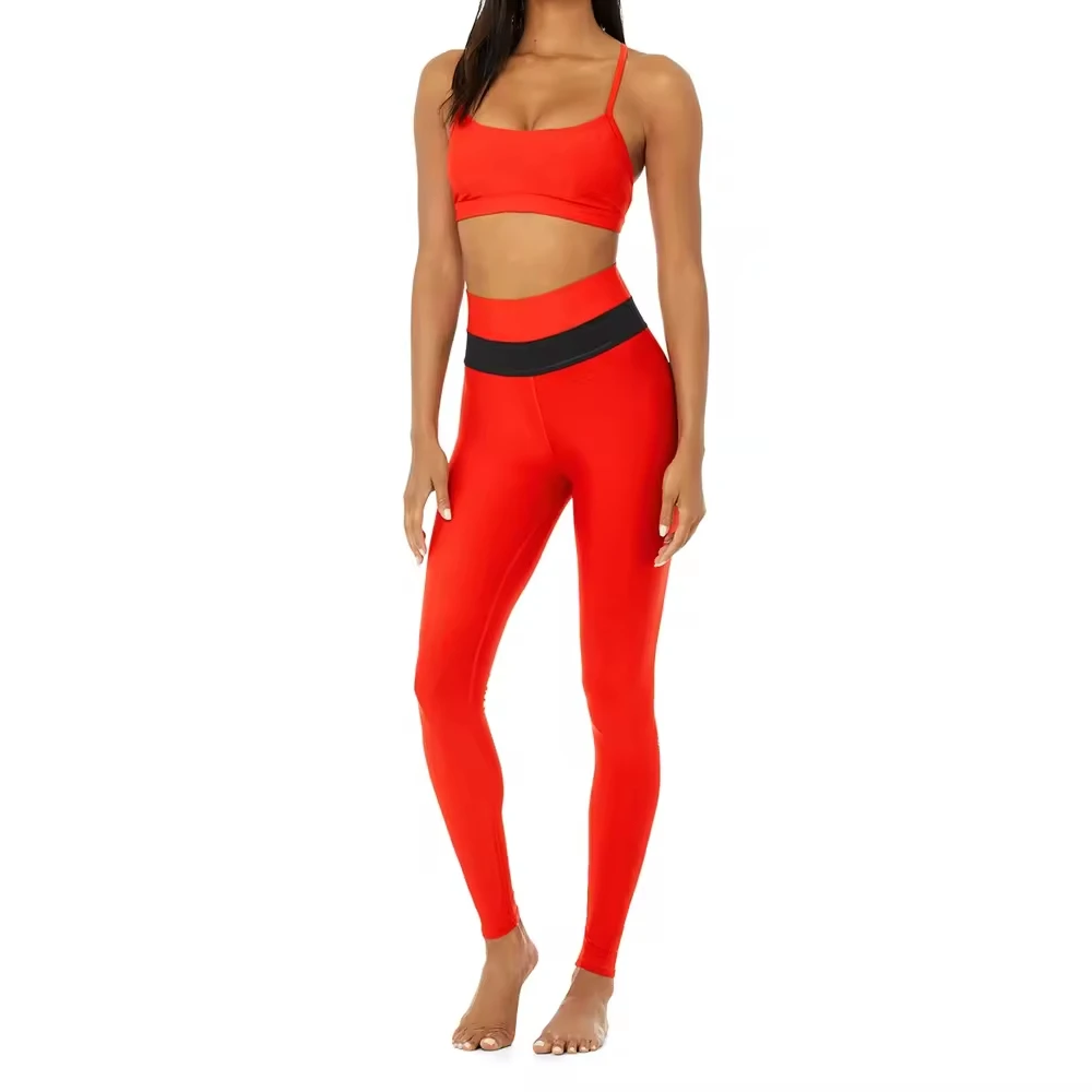 High Quality Women's Yoga Two Piece Set Solid Sleeveless Breathable Quick Dry Eco-Friendly Streetwear Activewear Workout Set