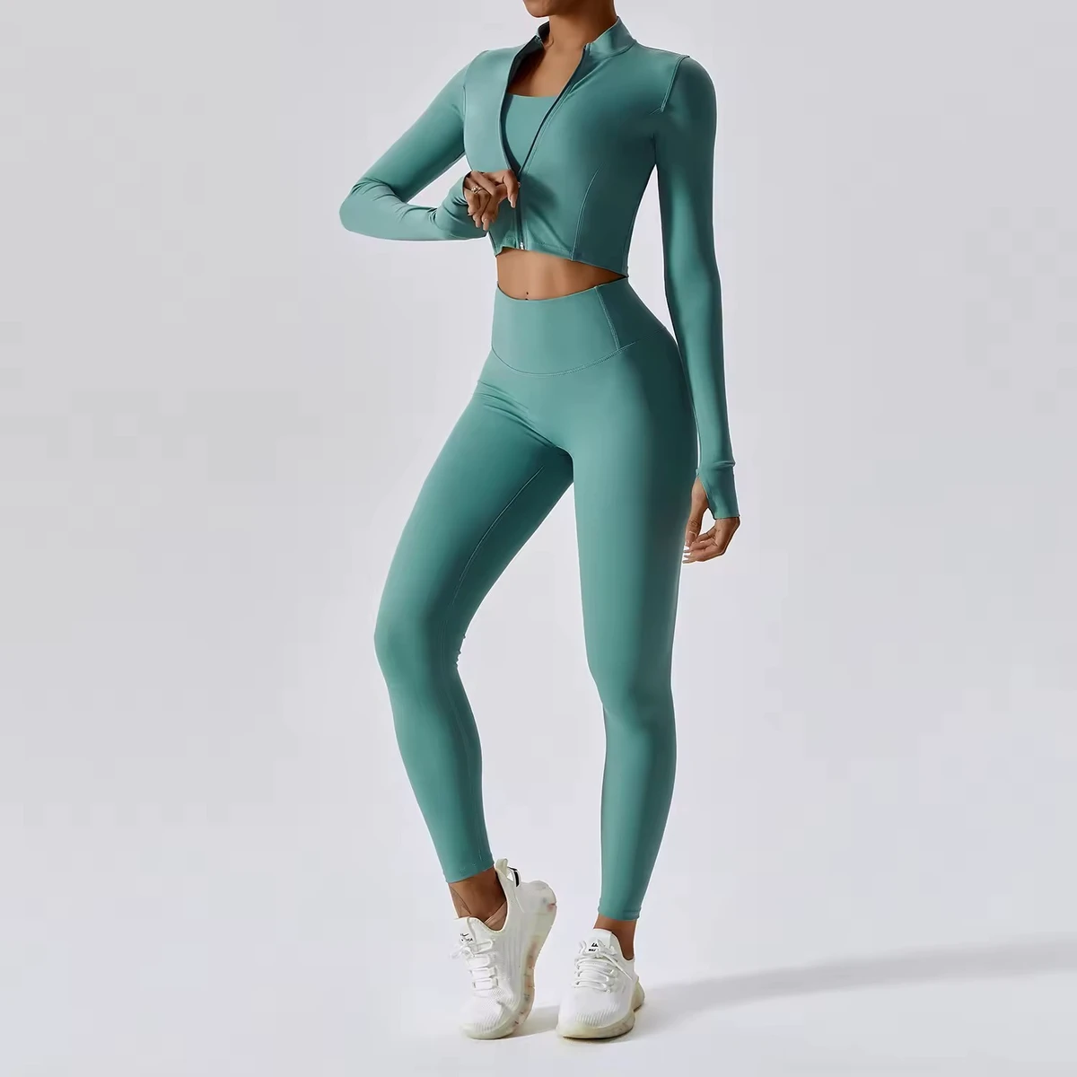 New Style Women's Yoga Set Breathable and Lightweight Gym Fitness Wear Solid Pattern High quality Yoga Set