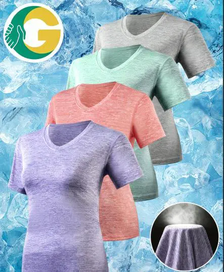 V Neck Quick Dry Yoga T Shirt Polyester Cotton Loose Fit Short Sleeve Breathable Solid Women Gym Fitness Workout Activewear Tops