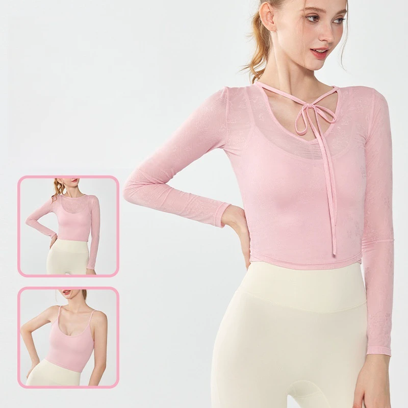 Hot Sale New Lace-up Yoga Top High-end Sportswear Yoga Top Long Sleeve for Running and Fitness
