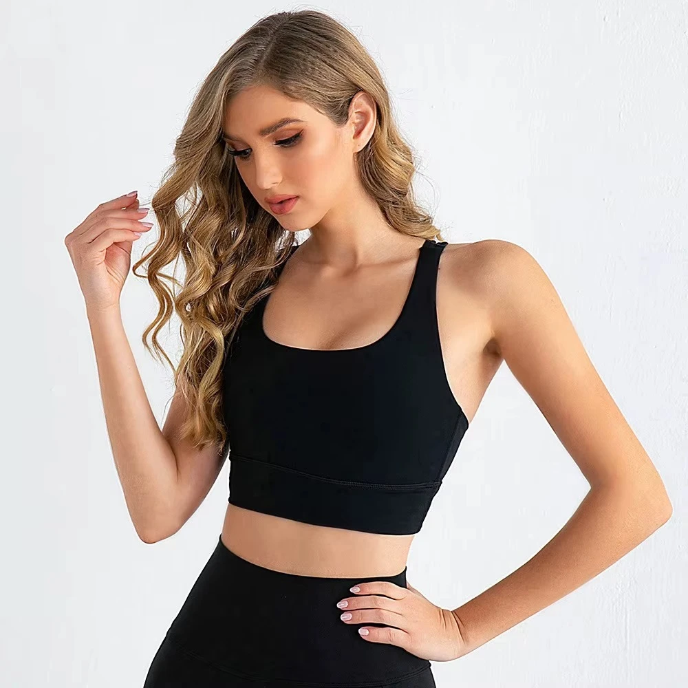 New Arrival Women Seamless Yoga Top Built-in Bra Breathable Quick-Drying Lightweight Stretchable Eco-Friendly Crop Tank Gym