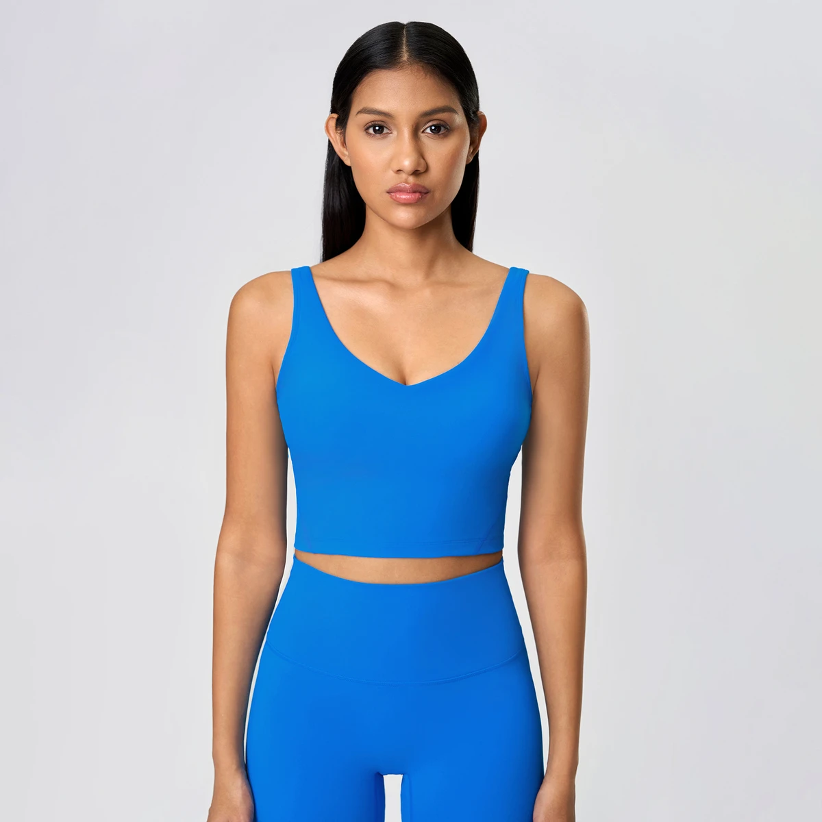 2 in 1 Softness Yoga High Impact Push up Tank Top Shock Proof Fitness Yoga Crop Top