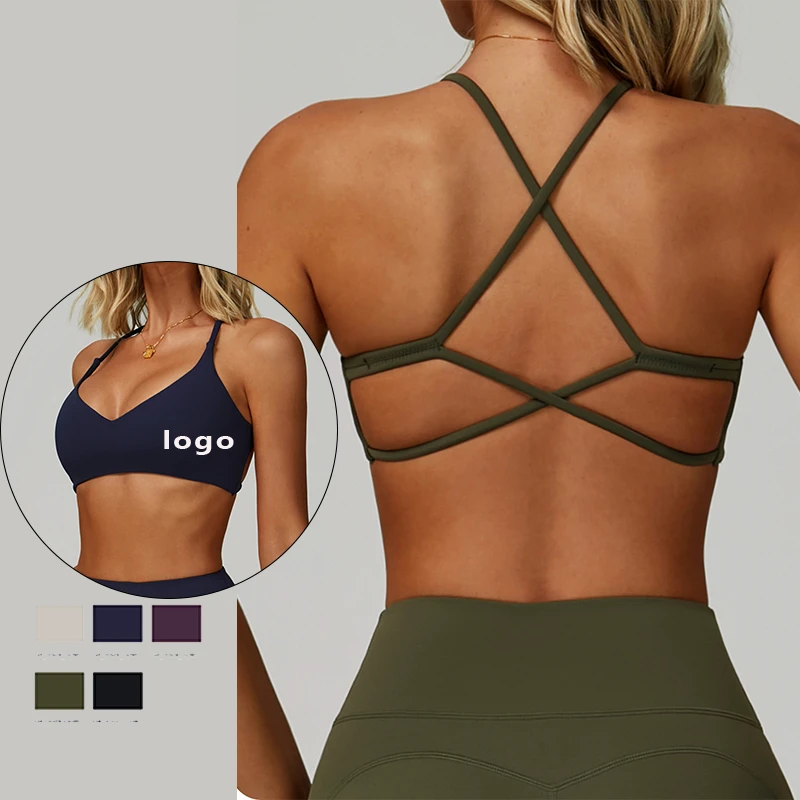 Quick-Dry Yoga Bra Breathable Casual Running Sports Bra High-Strength Fitness Wear Cross Back Fashion Sports Bra