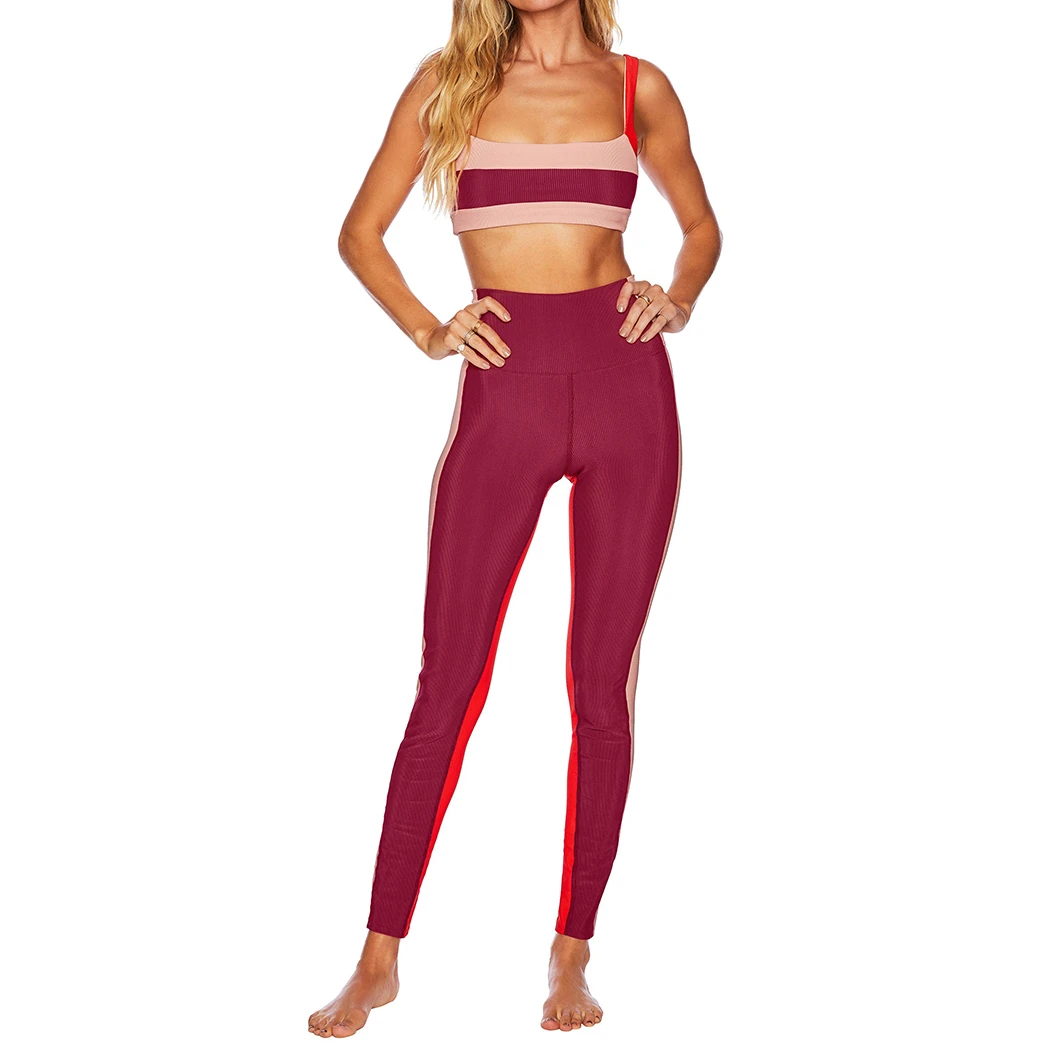 Women's 2-Piece Breathable Yoga Workout Set Polyester/Nylon Material Elastic Waist Gym Shorts Sports Bra for Workout Gym