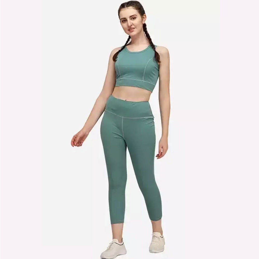 Hot Sale Sportswear color full Gym Clothing Active Wear Yoga Sports Bra High Waist Pants Set Fitness Yoga Wear Women's Sets