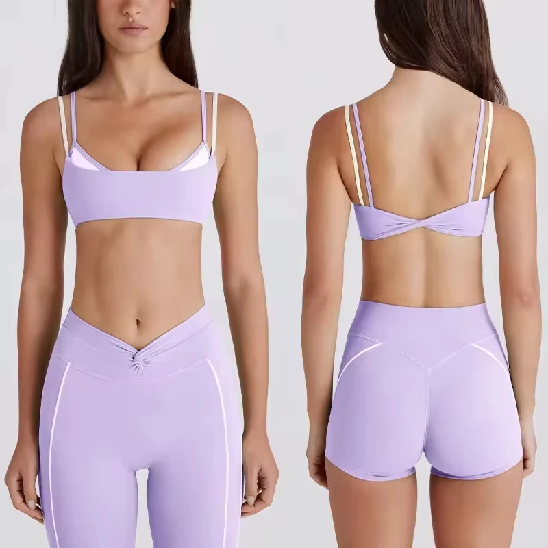 Trending Women's Yoga Set 2026 New Arrival Canvas Spandex/Polyester Solid Breathable Quick Dry High Quality Skinny Casual Short