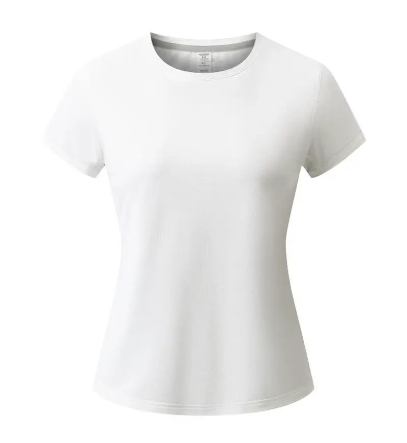 2025 Spring Summer New Yoga Clothing Women High Elastic Tight Shaping Sports Short-sleeved Neck Light Fitness Logo Streetwear