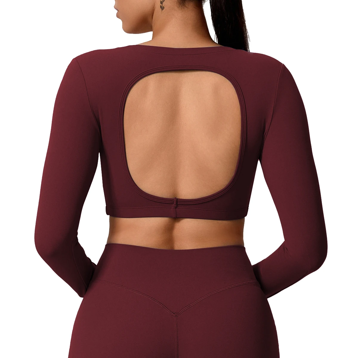 Women's Lightweight Mesh Back Long Sleeve Yoga Top Built-in Bra Fitness Shirt-Stretchy & Breathable Skinny Fit Workout Wear