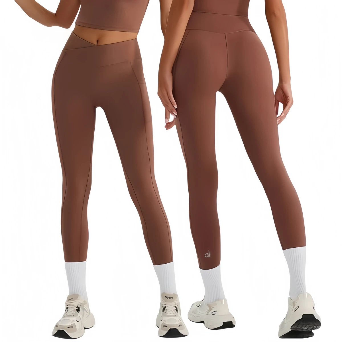 New Customized AL Women's Summer High Waist Cross Fit Yoga Pants Naked Sensation Speed Drying Side Pocket Outdoor Fitness Pants