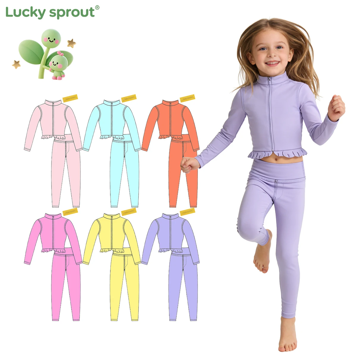 Breathable Nylon Spandex Children Fitness Running Clothes Set High End Girls Yoga Sportswear Fall Style Teen Workout Clothing