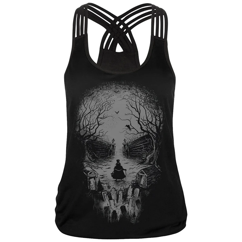 Women's Plus Size Breathable Quick Dry Casual Lace Running Vest Spaghetti Strap Yoga Singlets Gym Fitness Tank Top Cross Back