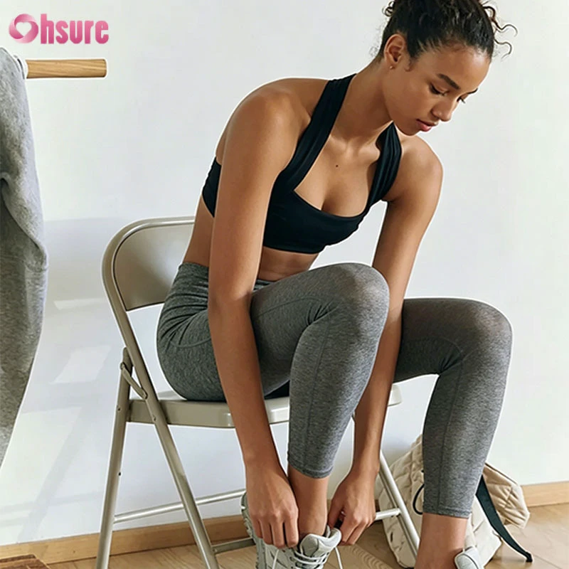 Women's Breathable Square Neck Halter Back Sports Bra Removable Pads Medium for Compression for Running-Custom Manufacturer
