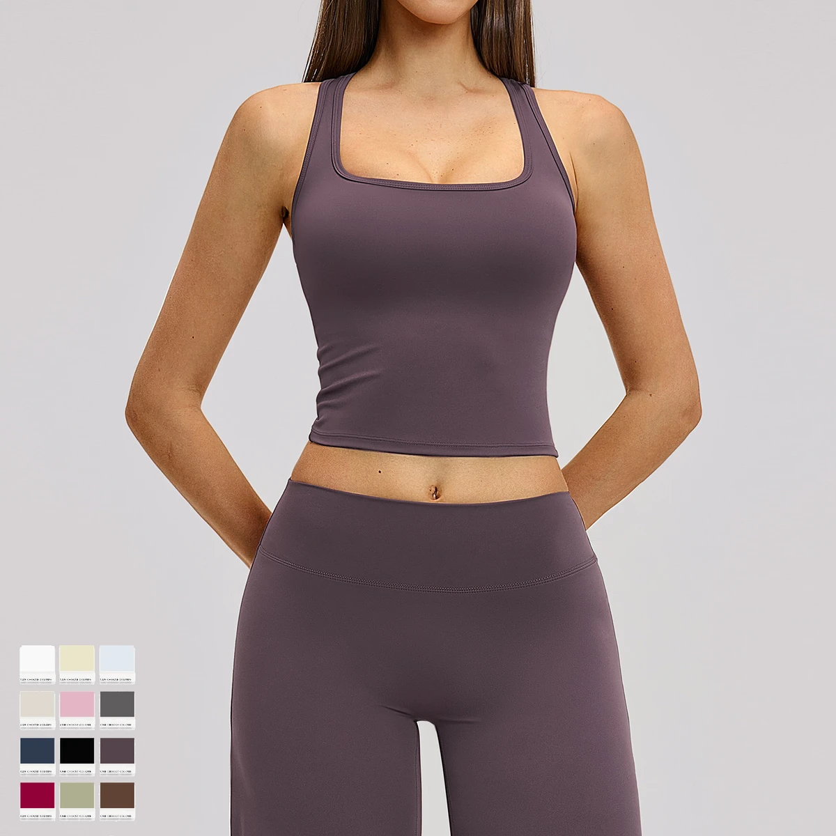 Women's Quick Dry Brushed Sexy Racer Back Sleeveless Solid Yoga Tank Top Slim Fit Breathable Gym Crop Top for Women