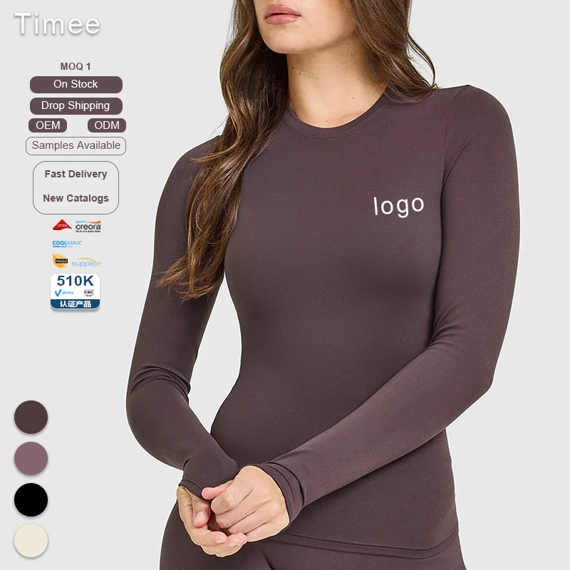 Wholesale Long-sleeved Yoga Wear Breathable Sports and Fitness Wear Yoga Elastic Quick-drying Top