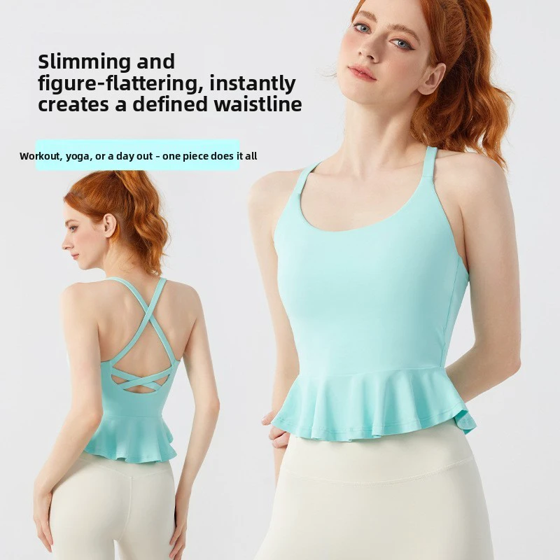 Jinghai Women's Sexy Breathable Back-Shaping Padded Yoga Tank Top Chest Pads Shock-Proof Spandex/Nylon Sports Bra Pilates