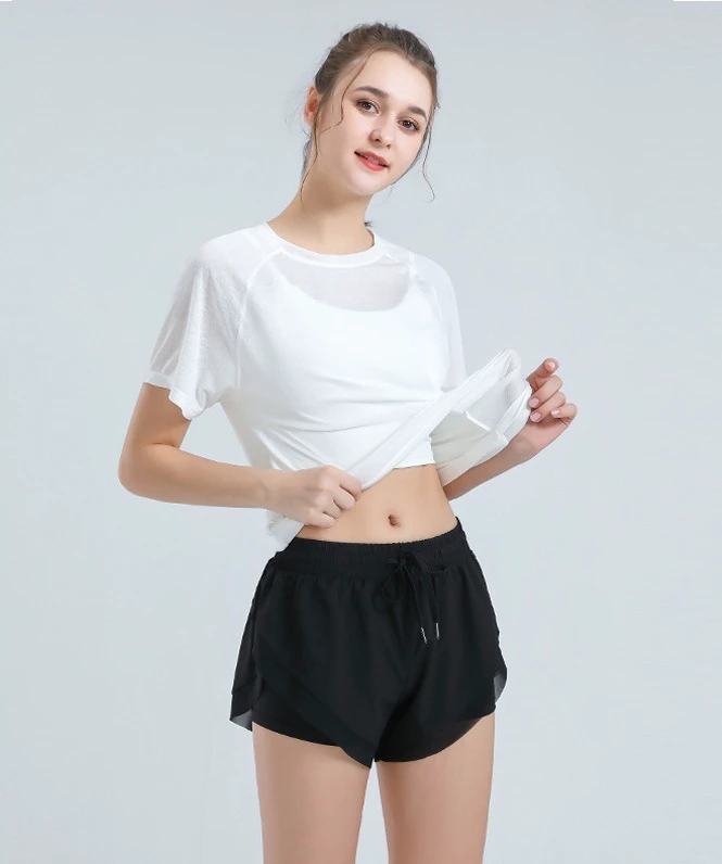 Women's Summer Quick Dry Gym T Shirt Loose Fit Running Yoga Top, Breathable Workout Tee