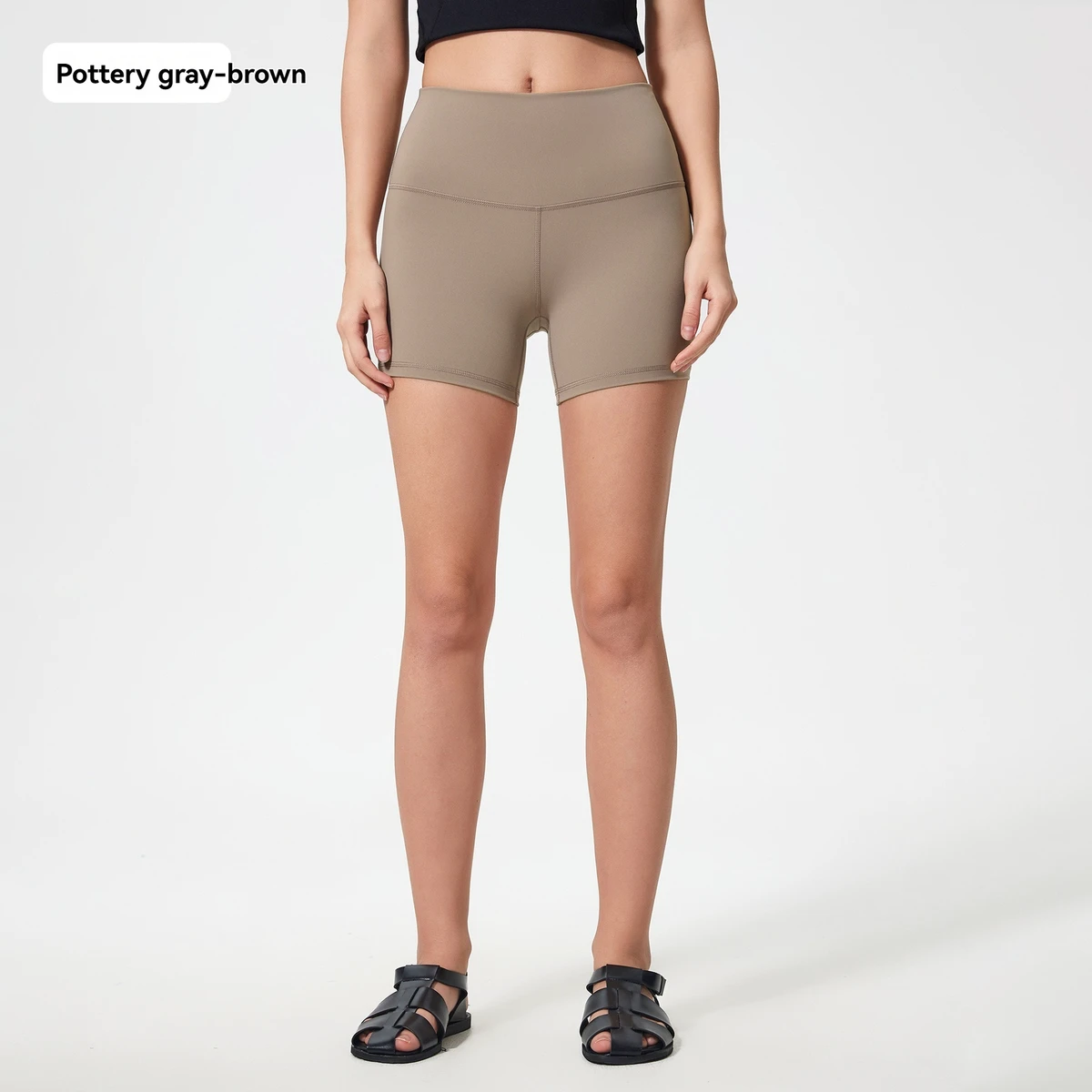 Women's Summer New High Waist Hip Lifting Elastic 3 Points Shorts Double Side Brushed Naked Feeling Fitness Yoga Shorts