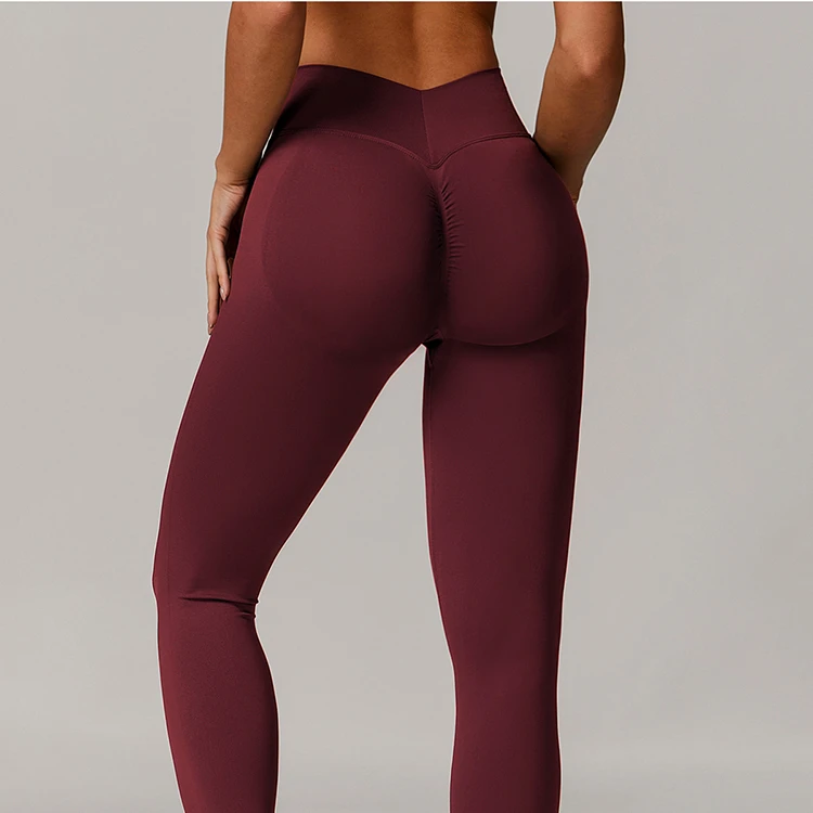 Women High Waist Yoga Leggings Tummy Control Scrunch Butt Flare Yoga Pants Leggings Factory Naked Feel 4-way Stretch