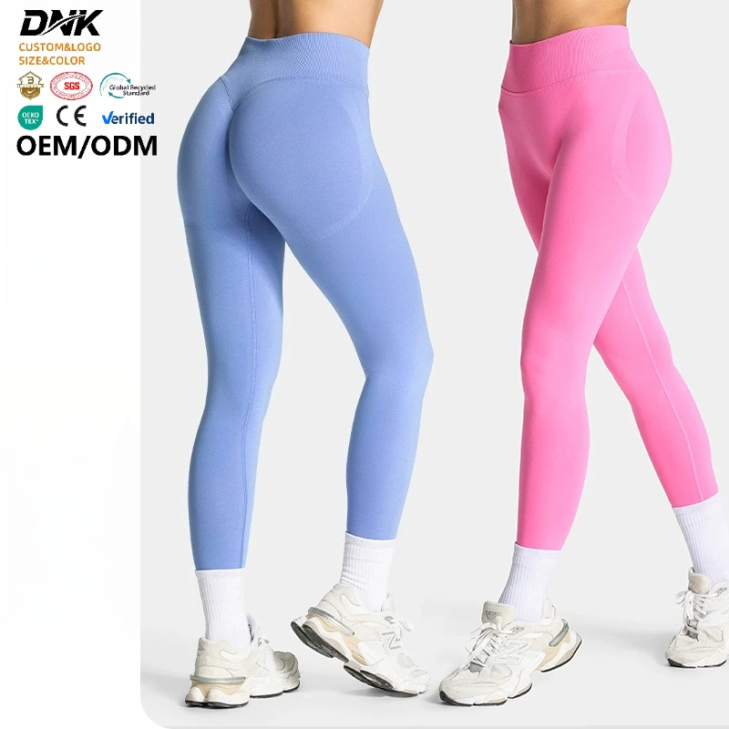 TZ6014 Hot Selling Women's Seamless Breathable Lightweight Low Waist Butt Lift Yoga Fitness Scrunch Pants Leggings With Logo