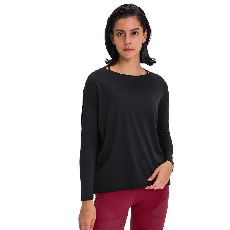 DTL-010 Women's Quick-Dry Long-Sleeved Sports Top New Bare Skin Loose-Fitting Fitness Yoga Running