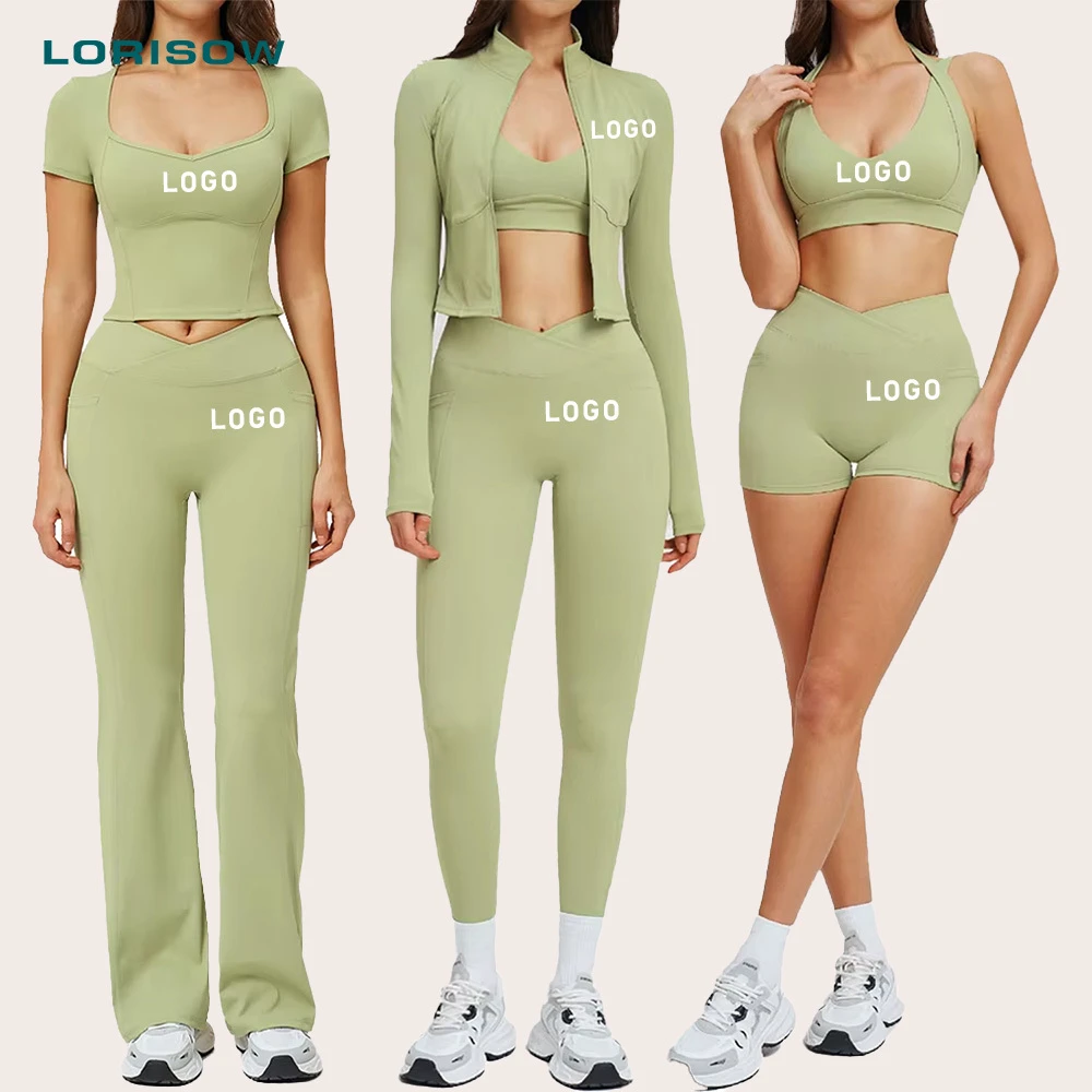 LORISOW Women's Clothing Workout Sets For Women Wholesale High Stretch Gym Fitness Set Gym Active Wear Manufacturer Leisure 6Pcs