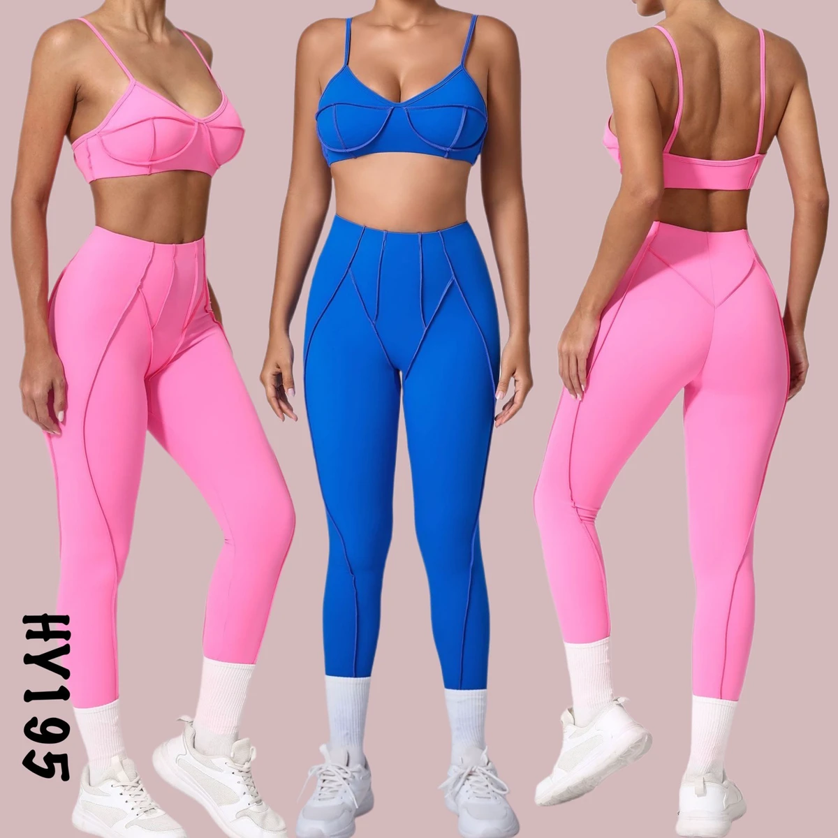 High Quality Tight Quick Drying Womens Fitness Sports Bra Leggings Outdoor Workout Outfit Two Piece Yoga Sets