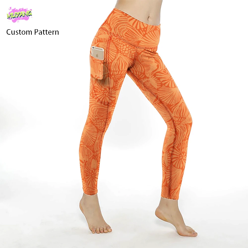 LULU Wholesale Compression Leggings Women Butt Lifting High-Waisted Nude Yoga Pants Stretchy Sports Print Leggings with Pockets